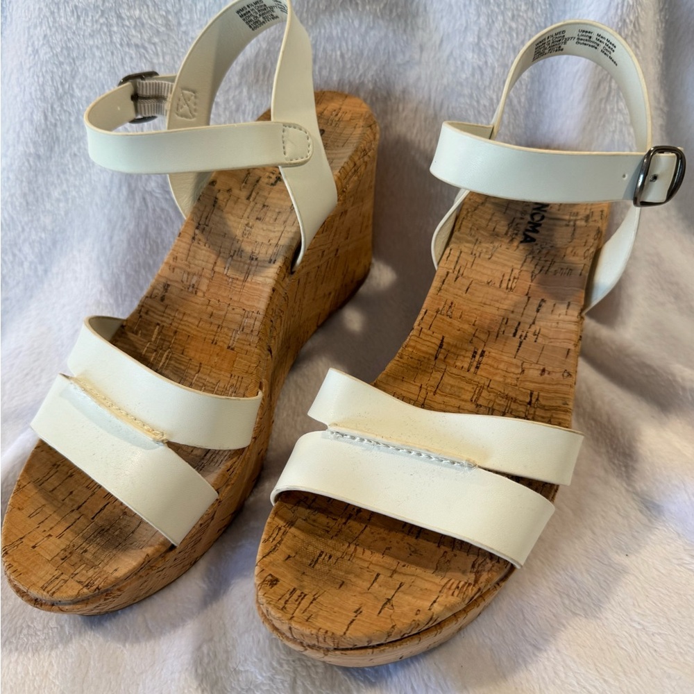 Sonoma White Wedge Sandals